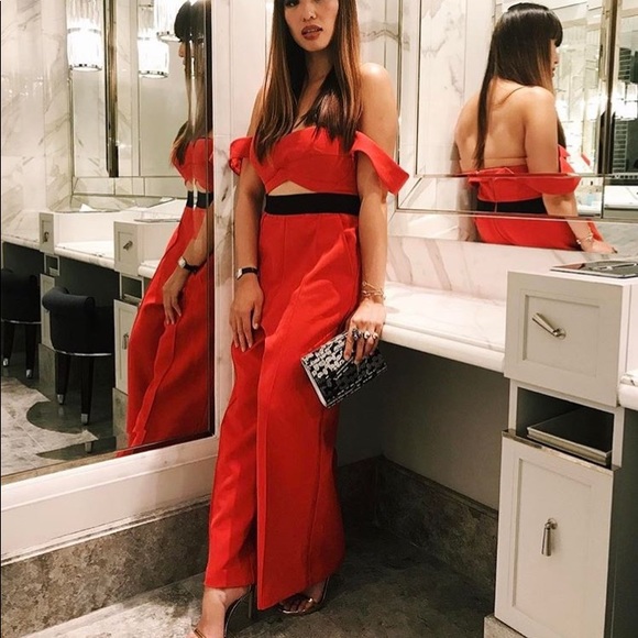 Self-Portrait Dresses & Skirts - Off The Shoulder Crop Jumpsuit